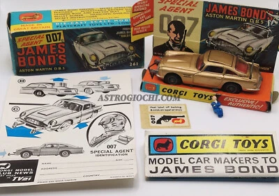 CORGI 261 ASTON MARTIN JAMES BOND 007 DB5 VINTAGE 1966 ORIGINALE COME NUOVO - Immagine 1 di 4