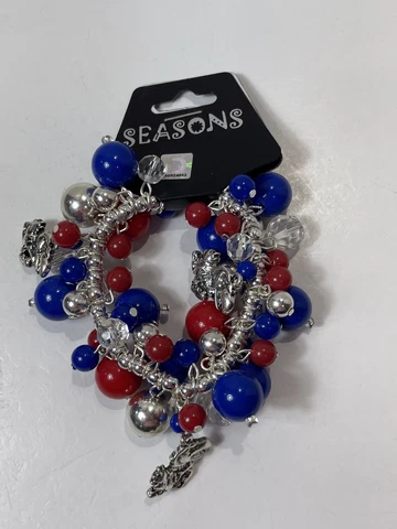 Seasons Kansas Jayhawks KU Stretch Bracelet Basketball Jewelry Bling Cover