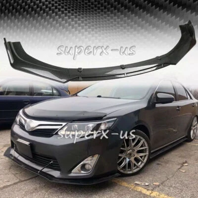 For Toyota For Camry 2010-17 Front Bumper Lip Splitter Spoiler Kit Carbon Fiber Foto 1 de 4
