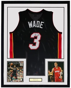 Dwyane Wade Autographed Miami Heat Jersey JSA COA Framed & Championship Photo - Picture 1 of 7