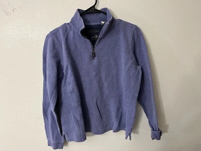Suéter Pullover Tejido Informal Orvis Para Hombres 1/4 Cremallera Talla Pequeña Púrpura 100% Algodón Foto 1 de 4