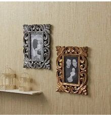 Set of 2 Handmade wood carving wall photo frame/handcrafted wooden photo frame/
