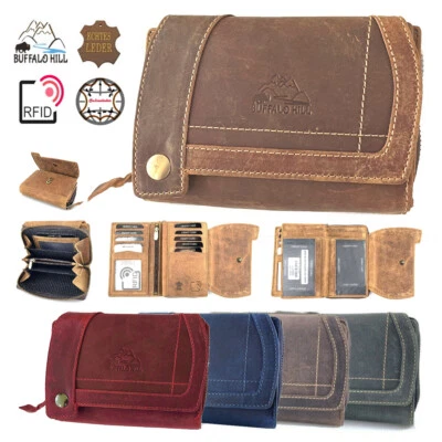 Geldbörse RFID Büffelleder Damen XL Echt Leder Portemonnaie Frauen Portmonee