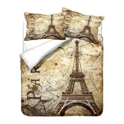 Set lenzuola copripiumino Parigi Torre Eiffel regalo festa natale compleanno - Immagine 1 di 4