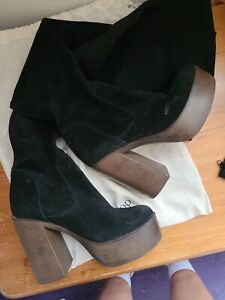 Topshop Buddy 70s Style over The Knee Boot Size 3
