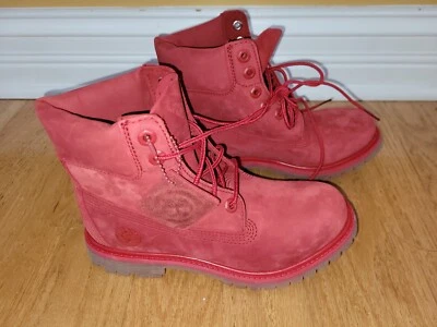 Timberland Mujer Clásico 6 Pulgadas Rojo Oscuro Nubuck Botas Impermeables Talla 6 Foto 1 de 4