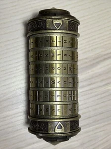 Da Vinci Code Cryptex Lock Box Puzzle Brass Romantic Annversary/Birthday Gift - Picture 1 of 9