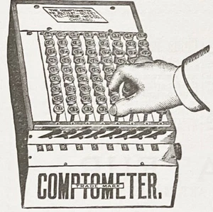 Antique 1892 COMPTOMETER Print Ad Felt&Tarrant Co. Old Adding Machine Calculator - Picture 1 of 2