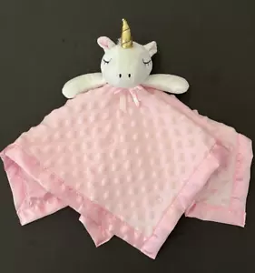 Coperta di sicurezza raso Baby Lovey rosa unicorno punti in minky peluche Pro Goleem - Foto 1 di 5