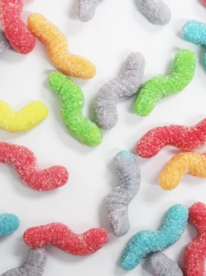 Gummi Tiny Sour Neon Worms - 18 lbs - Image 1 of 2