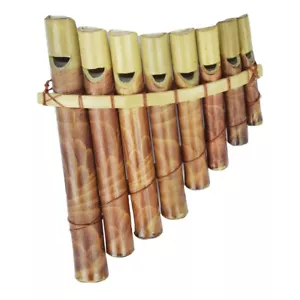 Pan flute made of bamboo wood flute pipe lotus flute wood children's toy - Picture 1 of 14