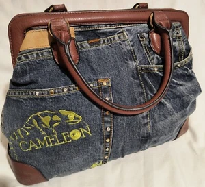 Ed Hardy Christian Audigier Jean Tote Cameleon Conceal Bag Vtg Y2k Purse Handbag - Picture 1 of 24