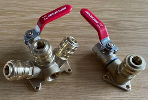Druckluft Verteiler Druckluftdose Wanddose Luftverteiler Kupplungen Kugelhahn - Bild 1 von 19