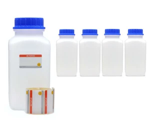 5x 2500ml Weithalsflaschen Laborflaschen Vierkantflaschen große Plastikflaschen - Bild 1 von 4