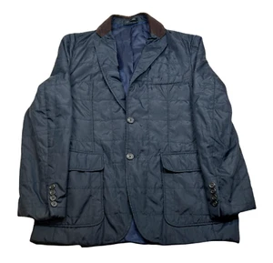 Chaps Ralph Lauren Quilted Blazer Mens 38R Medium Navy Blue Sport Coat Travel - Picture 1 of 12