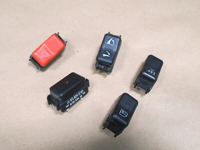 🥇94-02 MERCEDES R129 SL-CLASS HAZARD ASR LOCK BUTTON SWITCH SET OEM - Image 1 of 4