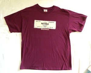 HOLLYWOOD Hard Rock Cafe LIVE LOVE ROCK Borgoña Para Hombre Talla XL - Imagen 1 de 4