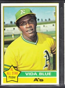 1976 Topps #140 Vida Blue Oakland Athletics casi nuevo conjunto descanso - Imagen 1 de 1