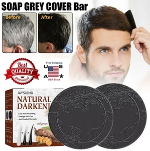 2 × Hair Darkening Bar Shampoo Natural Polygonum Essence Hair Darkening Shampoo - Picture 1 of 14