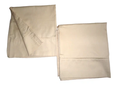 COSTCO CHARISMA WRINKLE SHIELD NATURAL SAND SATEEN 2) STANDARD PILLOWCASES 20X32 - Image 1 of 4