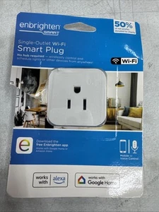 New Enbrighten Mini Plug In Wifi Smart Switch 2.4 Ghz  Mobile Voice Control - Picture 1 of 2