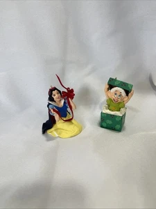 Disney Snow White & Dopey 1997 Hallmark Keepsake Vintage Christmas Ornaments - Picture 1 of 11