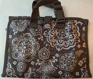 Borsa da viaggio Thirty-One marrone floreale nylon logo organizer a scatto - Foto 1 di 7