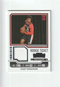 2023-24 Contenders Scoot Henderson Rookie Ticket Swatches Jersey #RTS-SCO - Foto 1 di 2