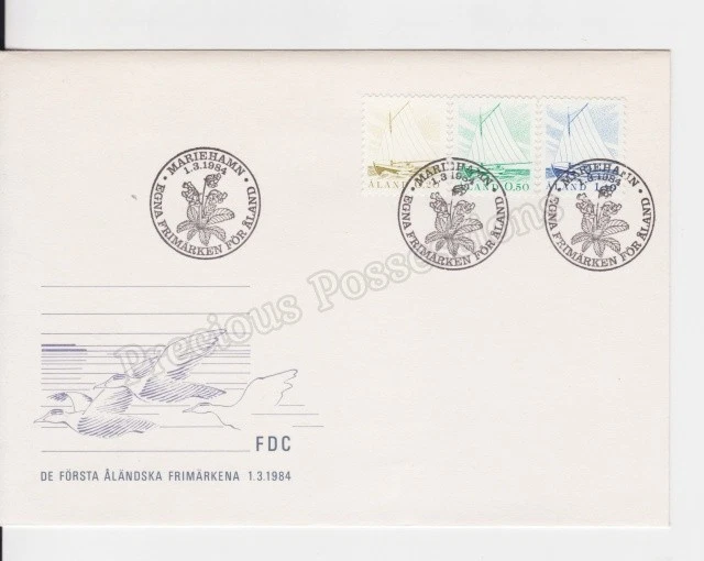 ALAND FDC FIRST DAY COVER STAMP SET 1984 SAILING BOATS SHIPS GAFF RIGGED SLOOPS - Image 1 of 1