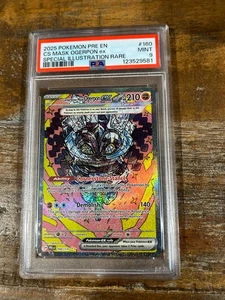 POKEMON 2025 Prismatic Evolutions CS MÁSCARA OGERPON ex SIR #160 PSA 9 Como Nuevo - Imagen 1 de 2