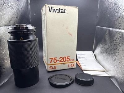 Vivitar 75-205mm f/3.8 Macro Lens for Olympus OM – Original Box Caps Untested - Image 1 of 4