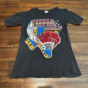 Rare Vintage 1980 Texas World Music Festival Shirt Music Concert Size Small - Picture 1 of 7