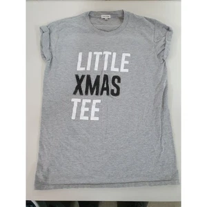 River Island Size 8 grey slogan (Little Xmas Tee) T shirt - Picture 1 of 3