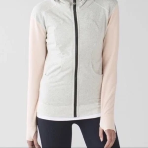 Lululemon On the Daily Hoodie durchgehender Reißverschluss meliert grau pfirsich Größe 6 - Bild 1 von 9