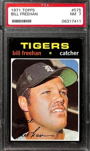 1971 TOPPS #575 BILL FREEHAN PSA 7 QUASI NUOVO 06317411 - Foto 1 di 2