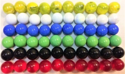 Glass Marbles 60 Opaque Solid 16mm 5/8" Replacement Board Games Chinese Checkers - Image 1 of 4