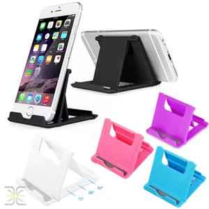 Foldable Universal Tablet Cell Phone Holder Mount Adjustable Desk Stand Portable - Picture 1 of 17