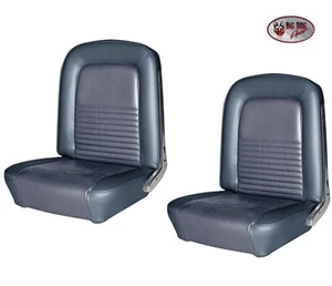 1967 Mustang FASTBACK Front & Rear Seat Upholstery - Blue Vinyl Made by TMI - Picture 1 of 7