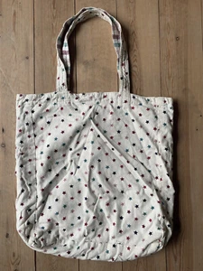 FatFace Reversible Cream Stars Stripes Brushed Cotton Tote Bag, Embroidered Logo - Picture 1 of 6