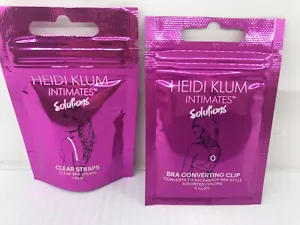 Heidi Klum Intimates Solutions 1 Pair Clear Bra Straps & Bra Converting 3 Clips - Picture 1 of 6