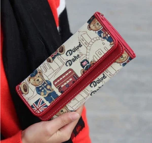 Popular Dama Mujeres Cartera de Cuero Precioso Oso Bolso de Mano Largo PU Portatarjetas Cartera - Imagen 1 de 6