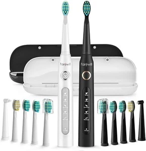 5 Modes Sonic Electric Toothbrush Rechargeable Brush Heads Travel Case Adult Kid - Picture 1 of 17