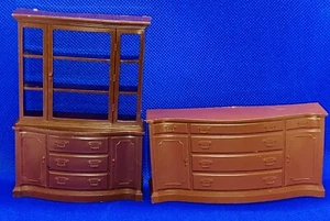 Lote de 2 piezas de comedor marrón vintage MARX años 50 suburbano - Imagen 1 de 8