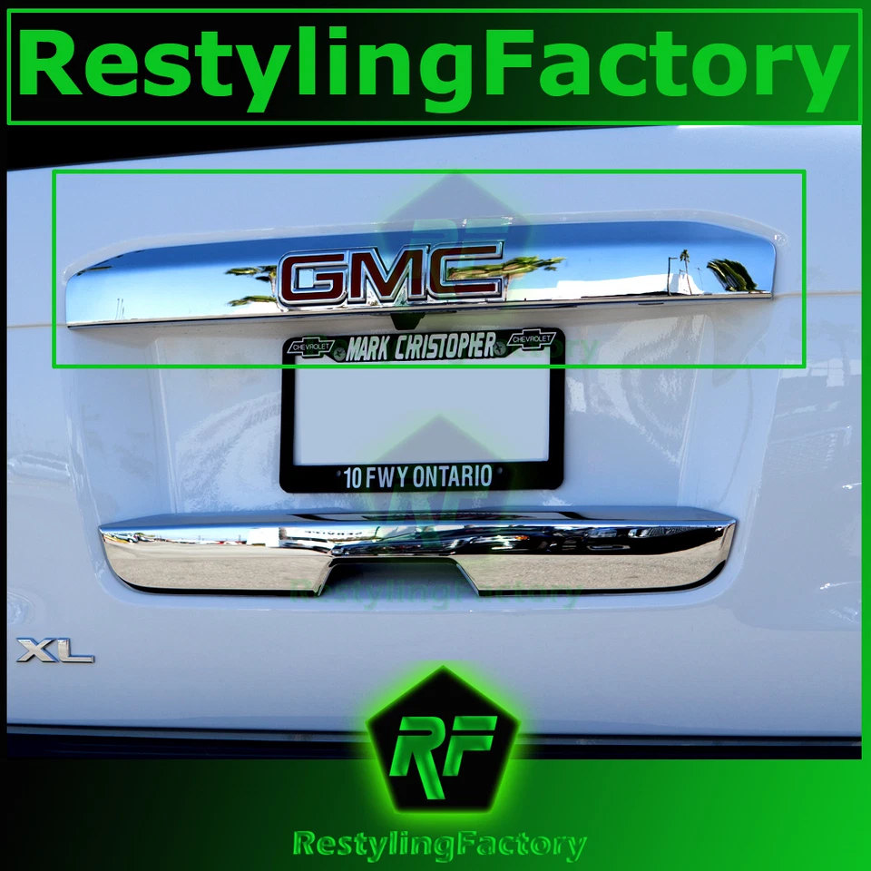 Cubierta de manija de puerta trasera puerta levadiza superior triple cromada GMC Yukon+XL 2015-2020 Foto 1 de 2