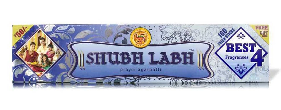 Parimal Shubh Labh Best 4 Fragrances Agarbatti Incense 100 Sticks Prayer & Pooja - Image 1 of 1