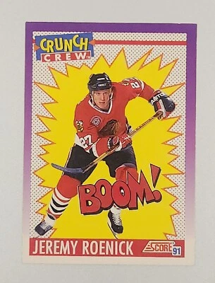 1991 Score Crunch Crew Jeremy Roenick #305 Chicago Blackhawks - Image 1 of 2