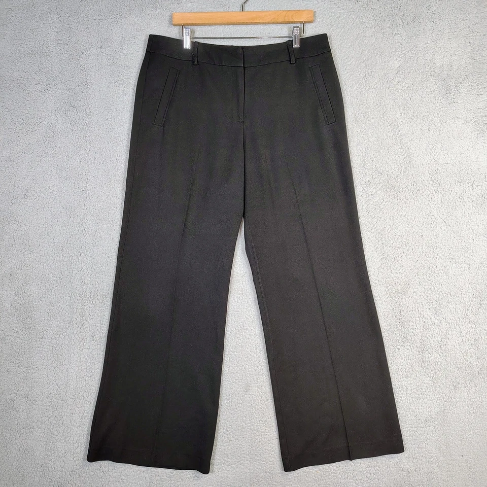 Pantalones de vestir largos altos Sally para mujer 12 negros pantalones de pierna ancha clásicos carrera Foto 1 de 4