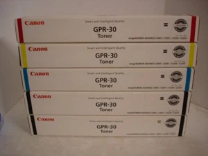 5 Tóner Genuino Canon GPR-30 NEGRO CIAN AMARILLO MAGENTA C5045 C5051 C5250 C5255 - Imagen 1 de 2