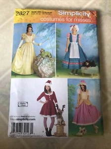 Simplicity 2827 Costumes Plus & Dogs Sz 14 16 18 20 UNCUT Santa Dorothy Bo Peep - Picture 1 of 3