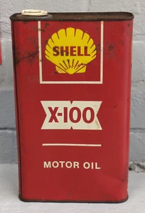 Rare Vintage French Shell X-100 Motor Oil 2,1/2 Litre Tin / Can - Bild 1 von 15